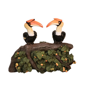 A Hornbill Couple - Resin Sculpture