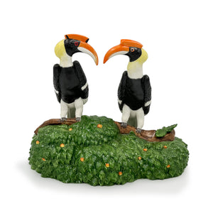 A Hornbill Couple - Porcelain Sculpture