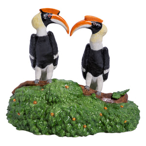 A Hornbill Couple - Porcelain Sculpture