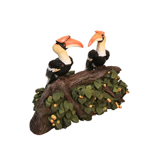 A Hornbill Couple - Resin Sculpture