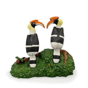 A Hornbill Couple - Porcelain Sculpture