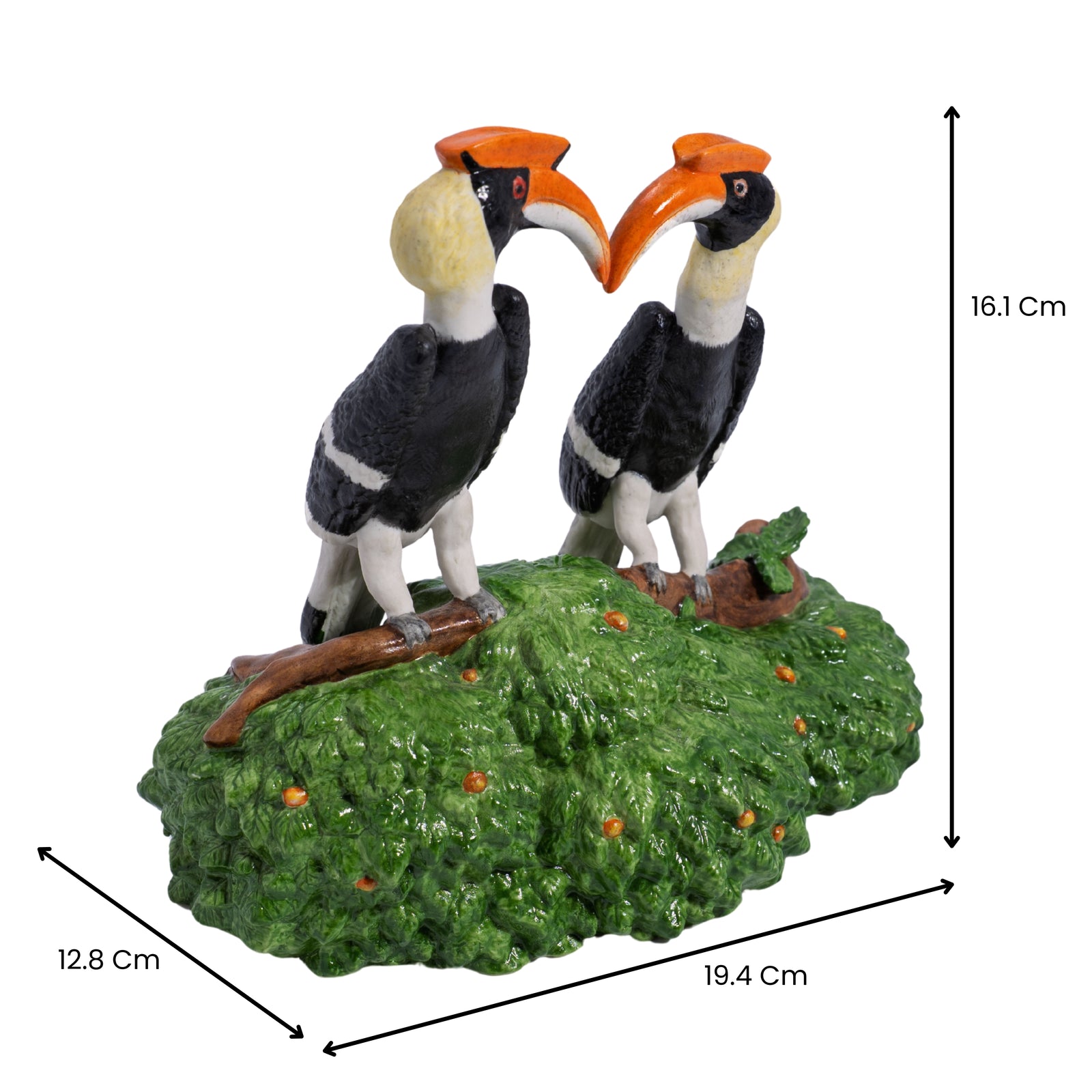 A Hornbill Couple - Porcelain Sculpture