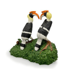 A Hornbill Couple - Porcelain Sculpture