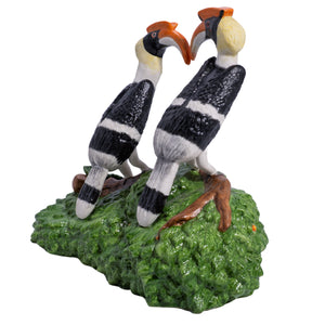 A Hornbill Couple - Porcelain Sculpture
