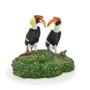 A Hornbill Couple - Porcelain Sculpture