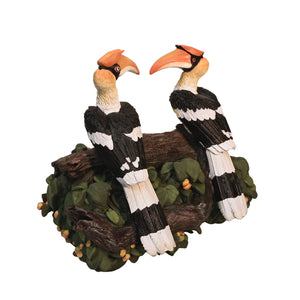 A Hornbill Couple - Resin Sculpture