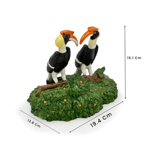 A Hornbill Couple - Porcelain Sculpture