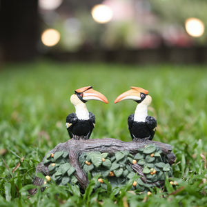 A Hornbill Couple - Resin Sculpture