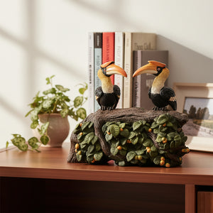 A Hornbill Couple - Resin Sculpture