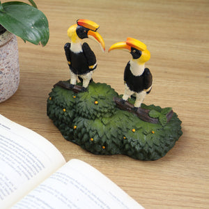 A Hornbill Couple - Resin Sculpture