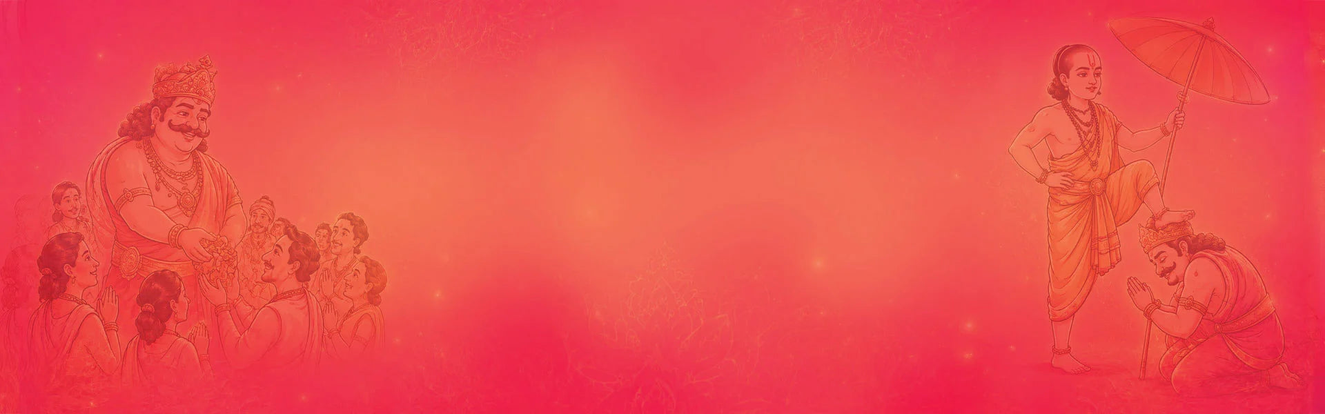 <p>Grant me only three steps of land, asked the boy — then grew until his stride crossed the whole universe, and a king offered his own head for the third step.</p>